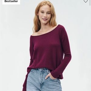 Cashmere boatneck sweater - Berry